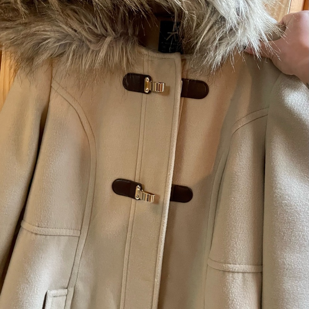 Fur Hooded Pea Coat
